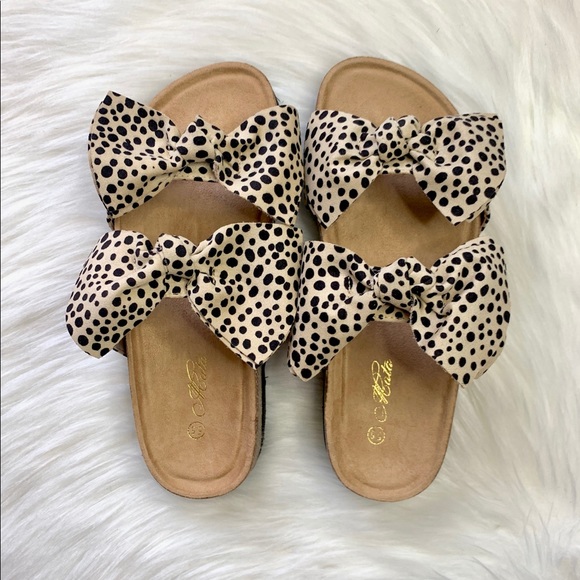 BEST SELLER✨Cheetah Bow Sandal Slides - Picture 2 of 2